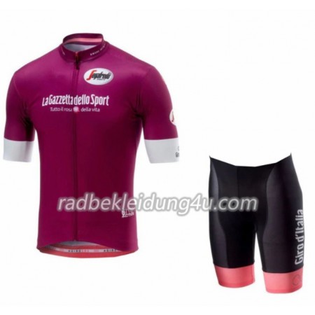 Set Zyklamrotes Fahrradtrikot + Radhose Kurze 2018 Giro d'Italia